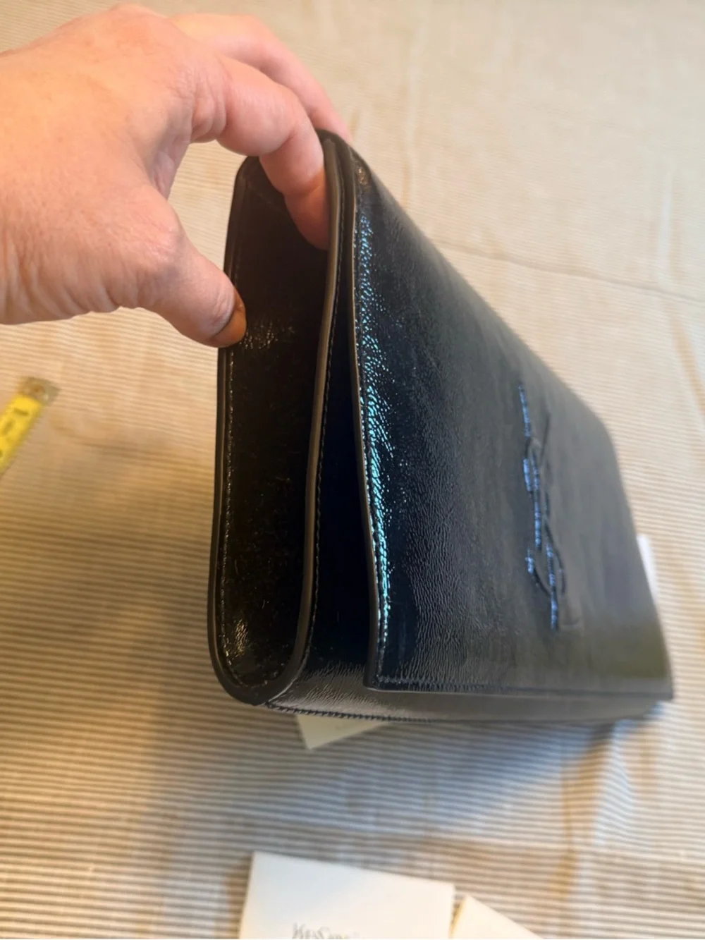 YSL Yves Saint Laurent Black Patent Belle de Jour Clutch - Picture 6 of 6